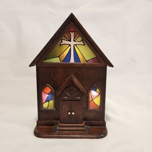 VTG George Goode Illuminated Musical Chapel Shelf Mantel‎ Decor - Amazing Grace